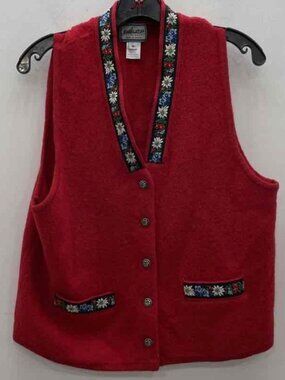 Pendleton Women's VINTAGE Red Wool Sleeveless Winter Vest Size Medium